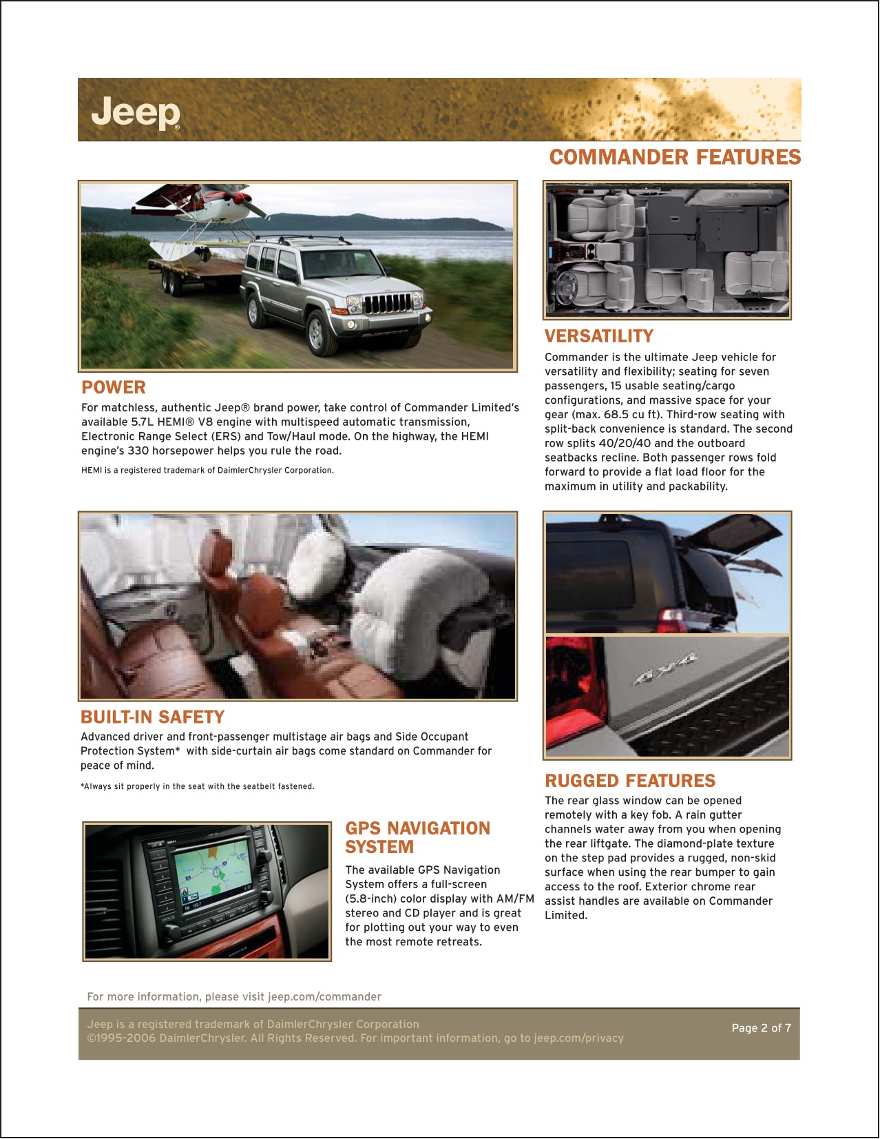 2007 Jeep Commander Brochure Page 1